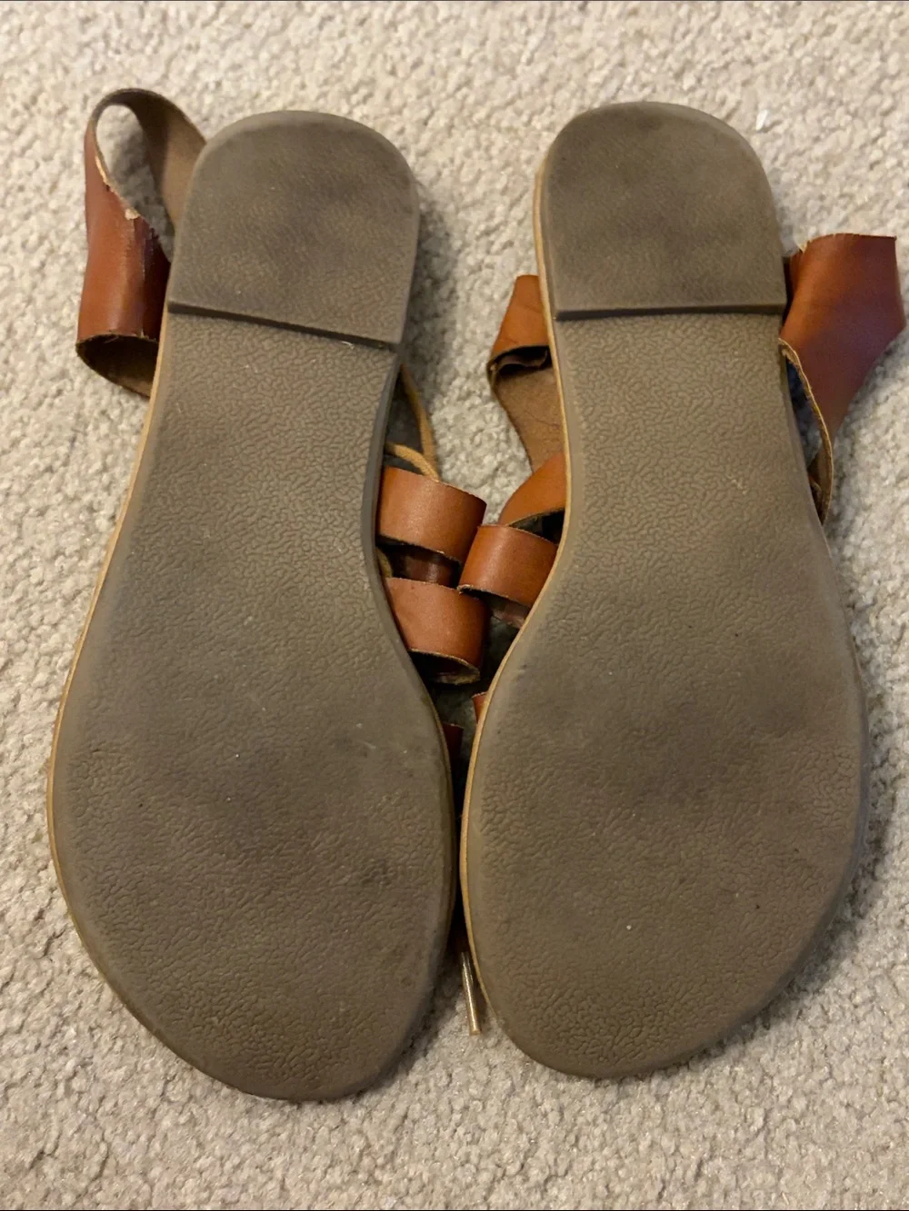 SO Tan Brown Strappy Gladiator Sandals - Size 8